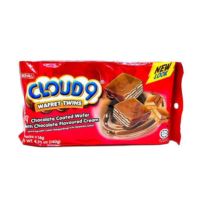 Irresistibly Delicious Cloud-9 Wafret Twins Chocolate Coated Crunchy Wafer Biscuit Snack Chocolate Cream Layers 140g Bulk Sales