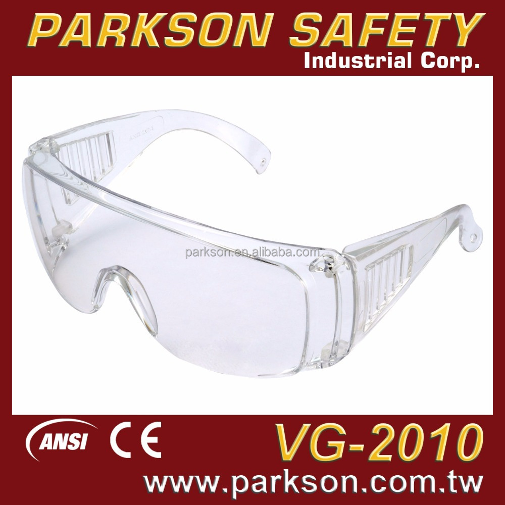 Taiwan Economic Clear Visitor Fit Disposable Safety Goggles ANSI 287.1 CE CE166 VG-2010 Disposable Prescription Safety Glasses