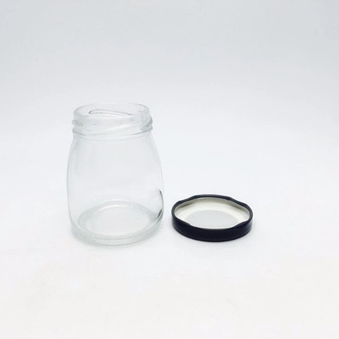 50ml100ml200ml twist off top glass jelly yogurt jar with metal lid