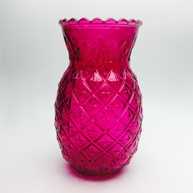 clear colored pineapple shape glass vase