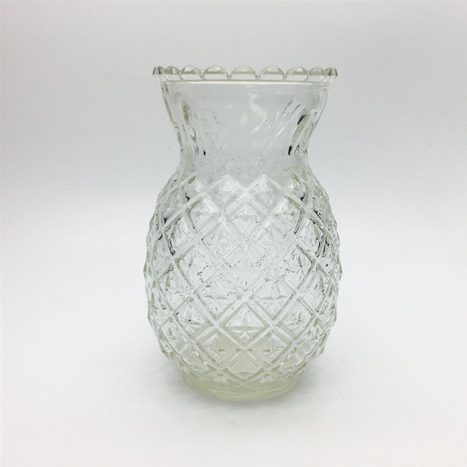 clear colored pineapple shape glass vase