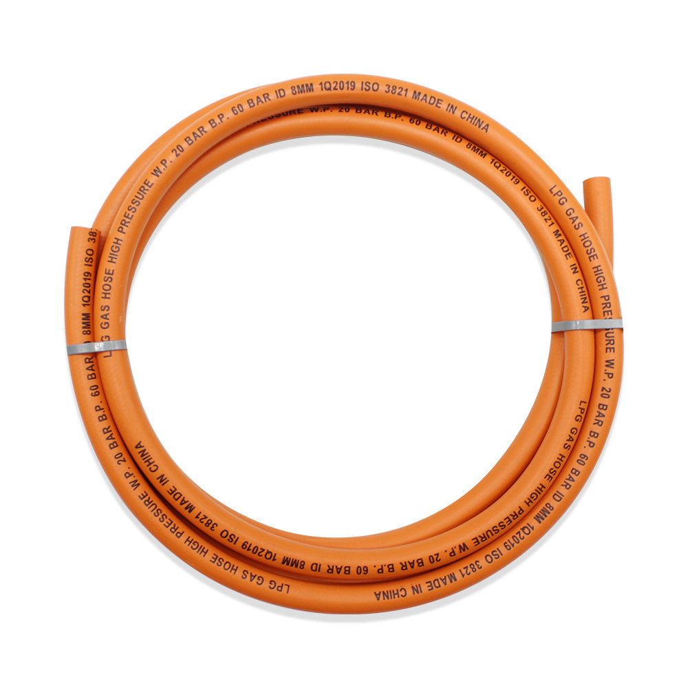 CE approved Flexibility Commercial 8mm Orange LPG Gas Hose for Liquefied Petroleum and Gas