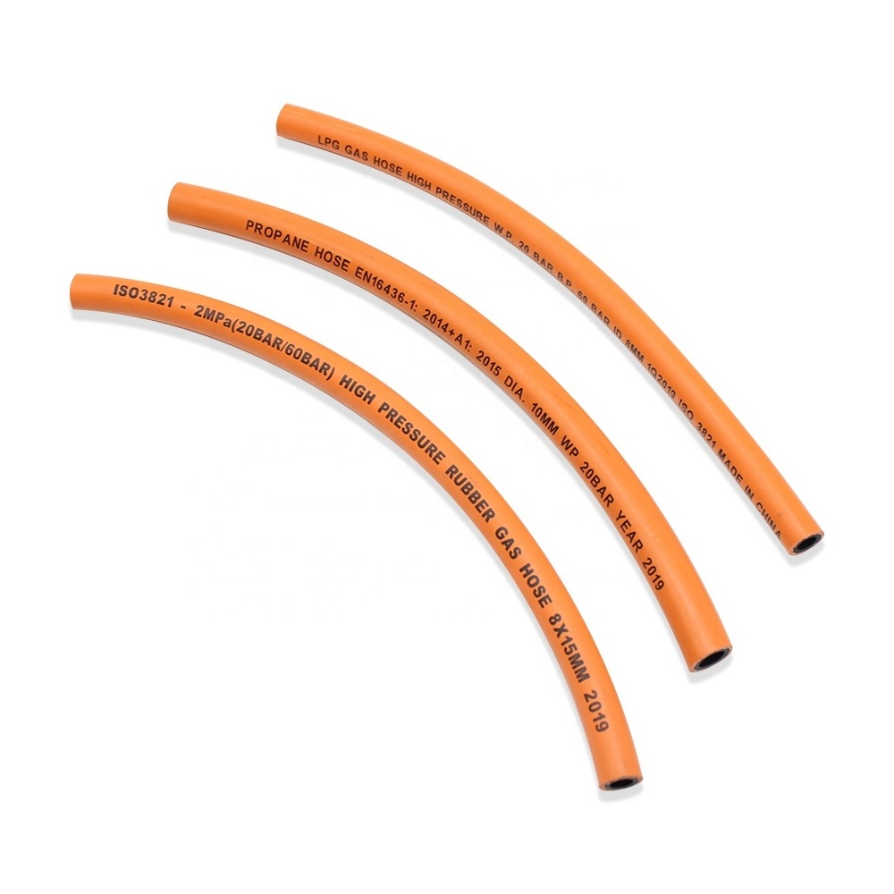 CE approved Flexibility Commercial 8mm Orange LPG Gas Hose for Liquefied Petroleum and Gas