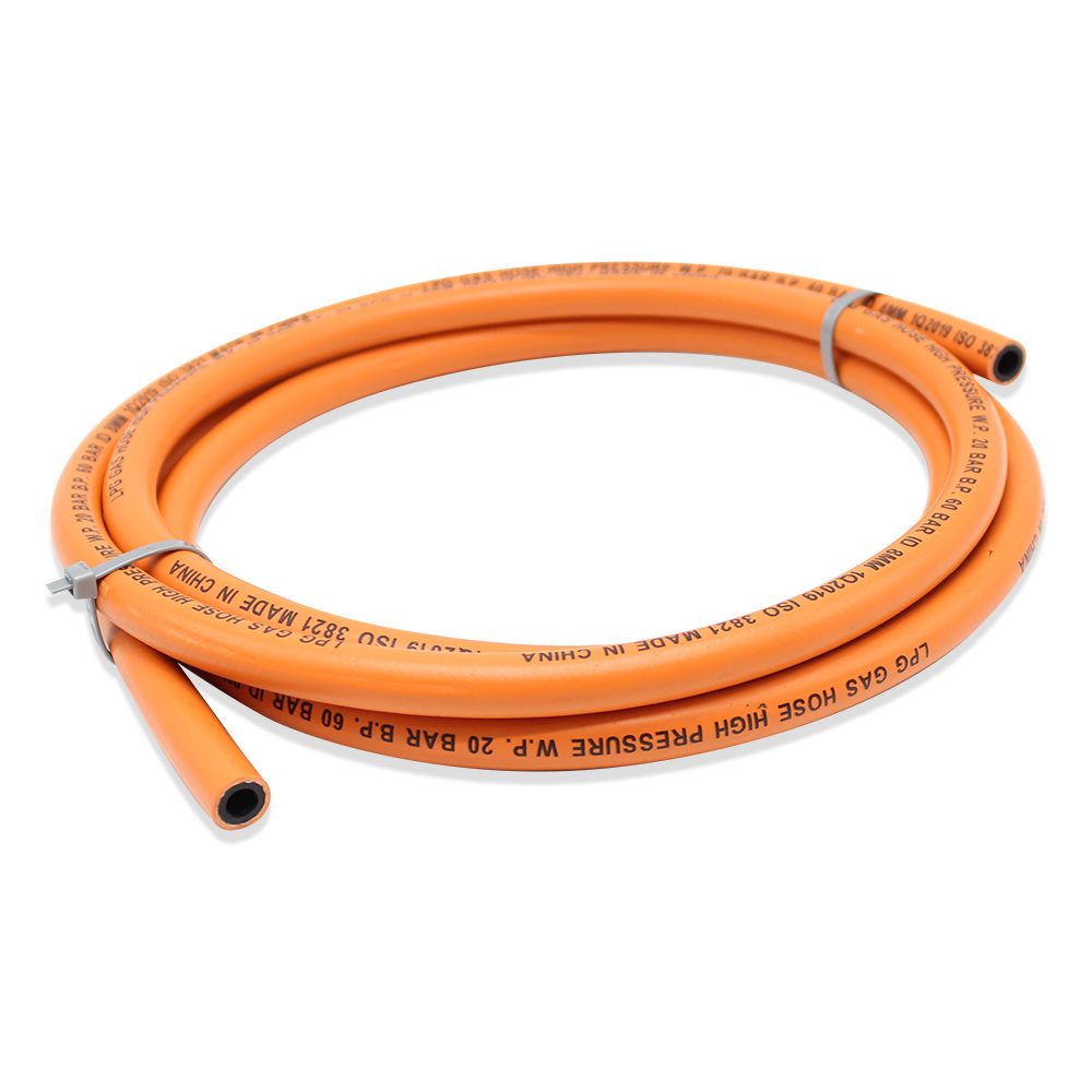 CE approved Flexibility Commercial 8mm Orange LPG Gas Hose for Liquefied Petroleum and Gas