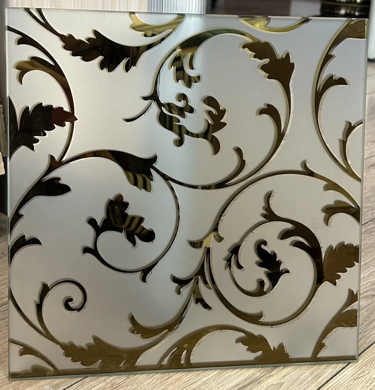 China Glass Manufacturer 3mm-9mm Decorative Ice Flower Acid Etched Printed Art Glass Sheets For Doors and Windows