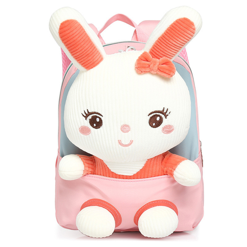 Wholesale Cheap Cute Cartoon School Bag Animal Rabbit Plush Backpack Children Kids Backpack