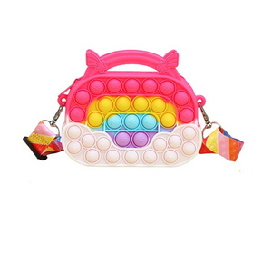 Lovely Children's Silicone Shoulder Bags Cute 3D Shape Baby Girls Crossbody Bag Candy Color Kids Small Coin Purse