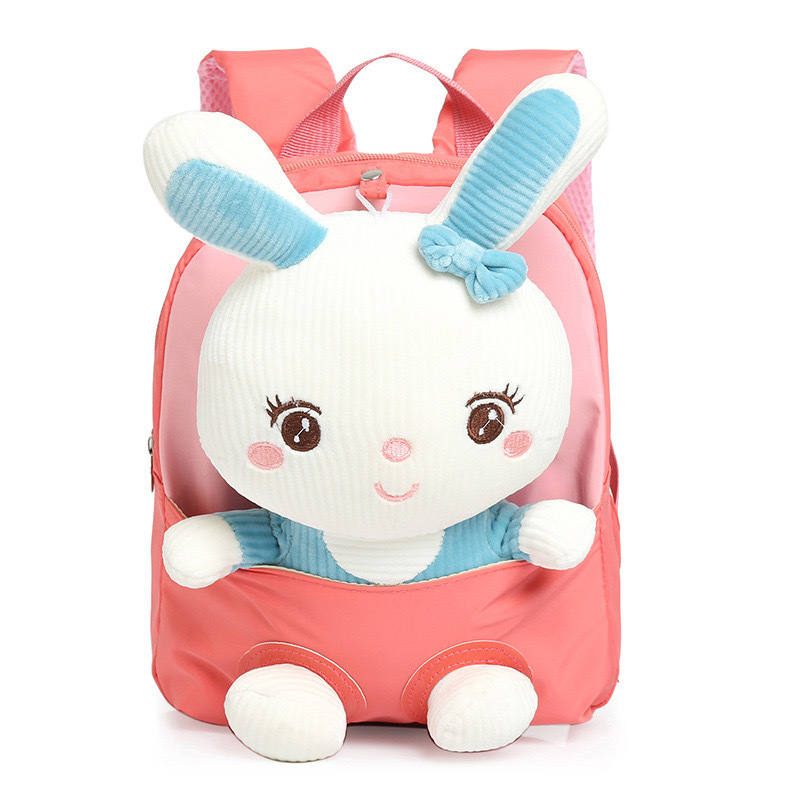 Wholesale Cheap Cute Cartoon School Bag Animal Rabbit Plush Backpack Children Kids Backpack