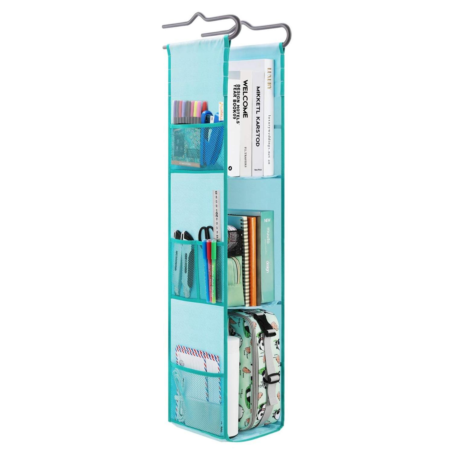 Custom 3-Shelf Adjustable Hanging Locker Organizer Foldable Locker Shelf Organizer with Mesh Pocket for School Work