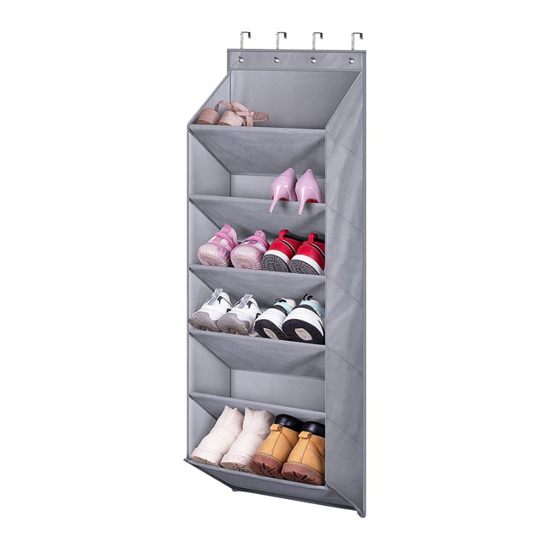 Door Shoe Rack with Deep Pockets for 12 Pairs of Shoe Organizer Over The Door Hanger for Dorm Narrow Door Shoe Storage