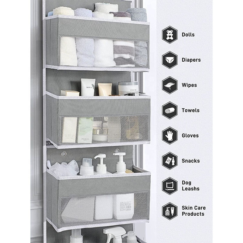 6-Shelf Hanging Storage Over The Door Wall Mount Clear Window Organizer Flexible 1 Split into 2 Pocket Organizer for Living Room