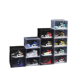 PW Easily open magnetic shoe storage box under bed closet personalised shoe box sneaker organizer