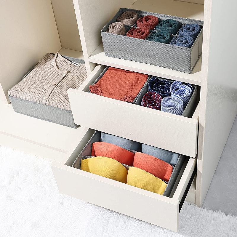 5 Pack Drawer Organizers Closet Organizers and Storage Drawer Divides Foldable Storage Bins Fabric Storage Cubes for Underwear