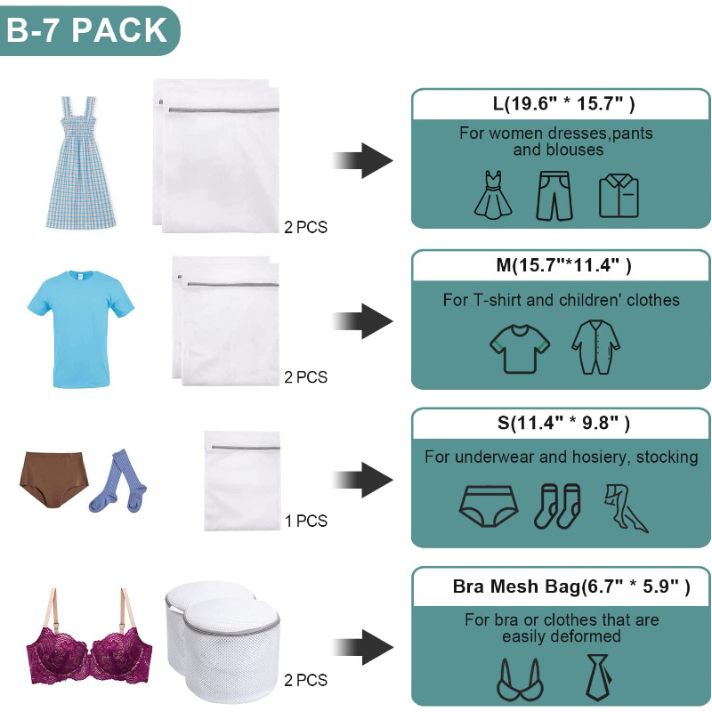 Mesh Laundry Bags with Four Combinations Laundry Bra Mesh Wash Bags for Different Laundry Needs