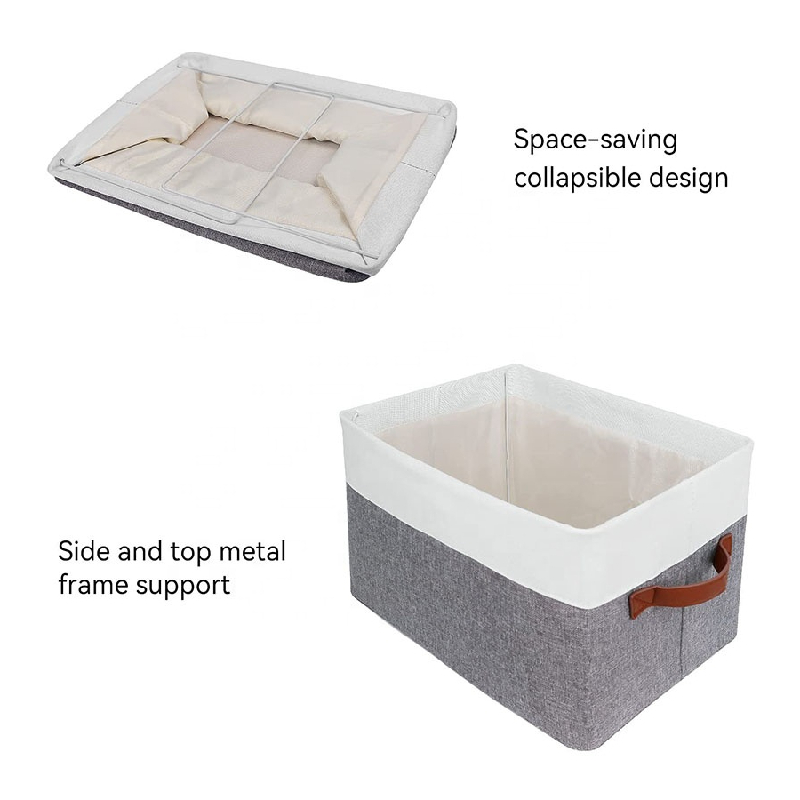 Large Storage Baskets For Shelves Foldable Fabric Cube Closet Storage Bins With Handles For Organization