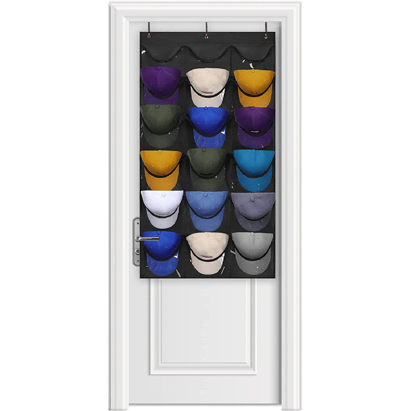 good quality Baseball Cap Organizer Hat Organizer for Closet with 18 Deep Pockets Hat Holder hanging Organizer with 3 Hooks