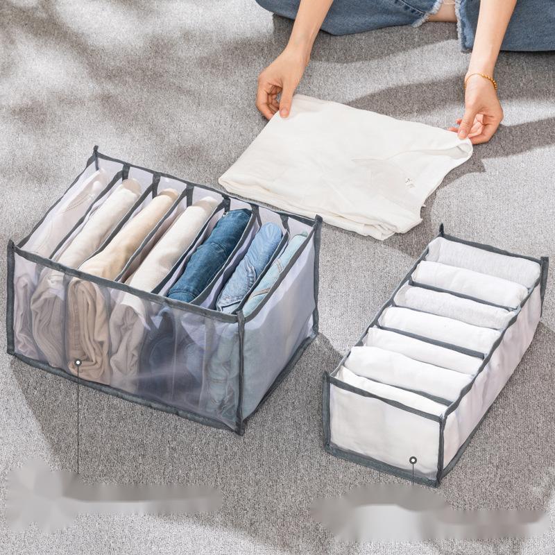 Floor price Foldable Divided Wardrobe Storage Box for Pant Jeans Compartment Storage washable wardrobe clothes organizer