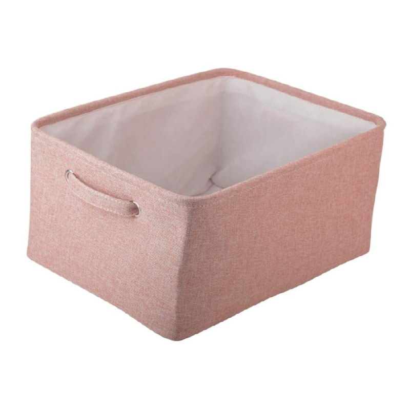 Canvas Pet Toy and Accessory Storage Bin with Handles Organizer Storage Basket for Pet Toys Blankets Leashes Cat & Dog Toys