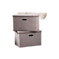 Large Collapsible Storage Bins with Lids Linen Fabric Foldable Storage Boxes Organizer Containers Cube with Cover