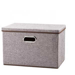 Large Collapsible Storage Bins with Lids Linen Fabric Foldable Storage Boxes Organizer Containers Cube with Cover