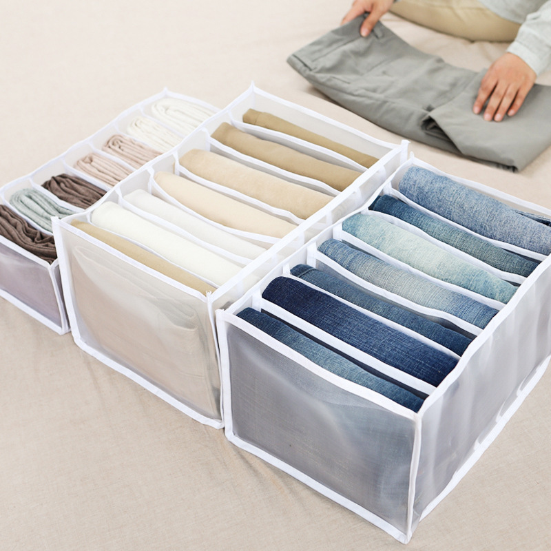 Nylon Net Drawer Organizers Underwear bra divider organizer 3 SET foldable closet storage boxes pants organizer