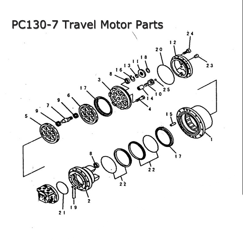 PC130-7 TZ200B1021-01 Bearing TZES100-250-A Floating Seal for Komatsu PC130-7 Travel Motor Parts