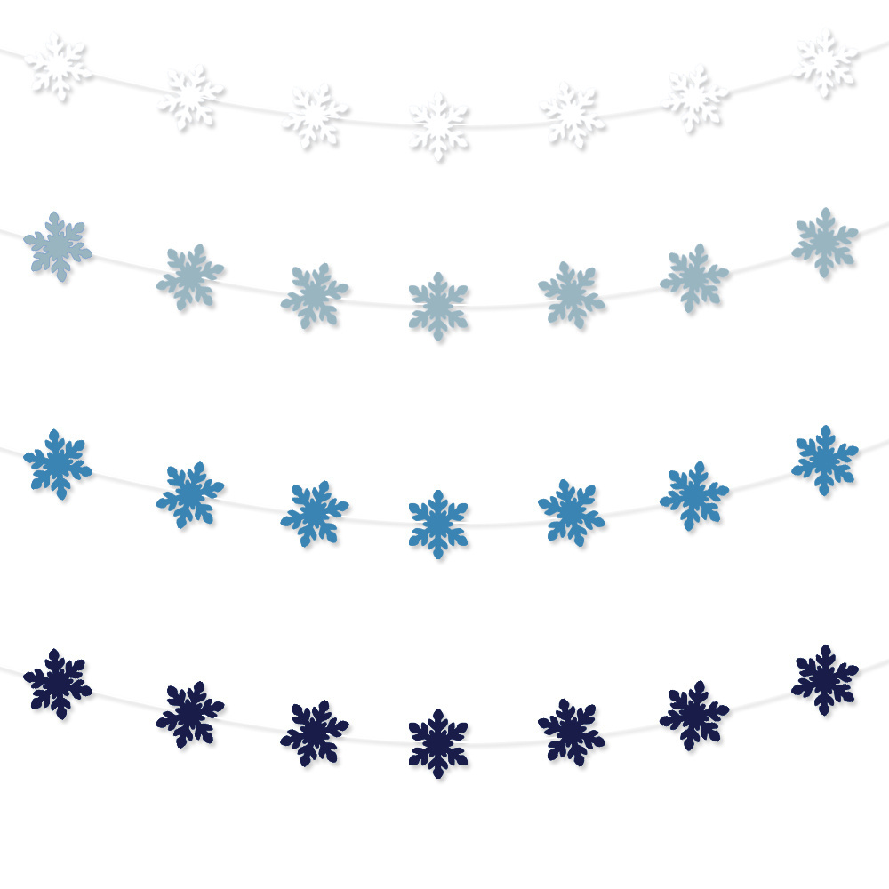 Wholesale Winter Snowflakes Shape Paper Garland for Baby Shower Party Decorations Christmas Holiday decor