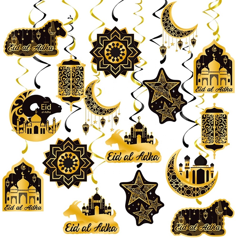 2024 Ramadan Decorations Hanging Swirls Eid Party supplies  Ramadan Kareem Hanging Streamer for Eid Mubarak Decorations