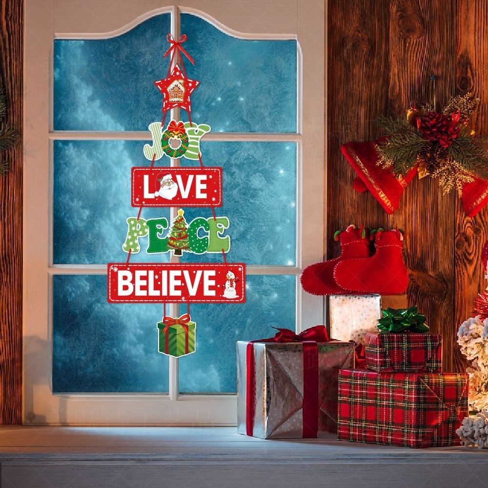 Christmas Decorations Merry Christmas Door Hanging Sign Porch Decor for Winter Christmas Birthday Party Favors