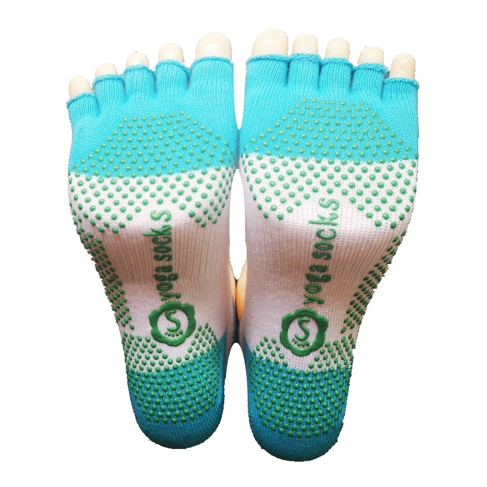 Custom Five Finger Anti Slip Pilates Yoga Socks Half Anti-slip 5 Toe Ankle Antislip Grip Toeless Yoga Socks Casual Summer Sporty