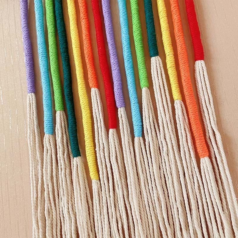 Rainbow Wall Hangings Hand-made Macrame diy cotton rope wall decor