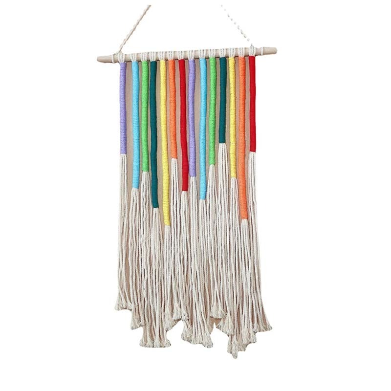 Rainbow Wall Hangings Hand-made Macrame diy cotton rope wall decor