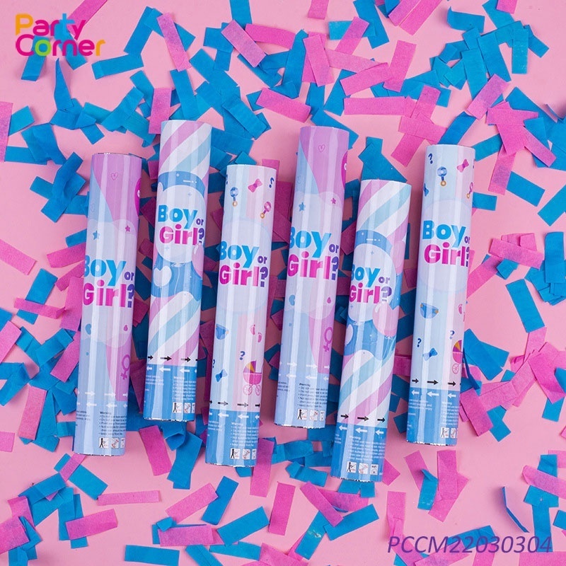 Gender Reveal Confetti Cannon Popper for Gender Reveal Decorations and Baby Gender Reveal Party Supplies