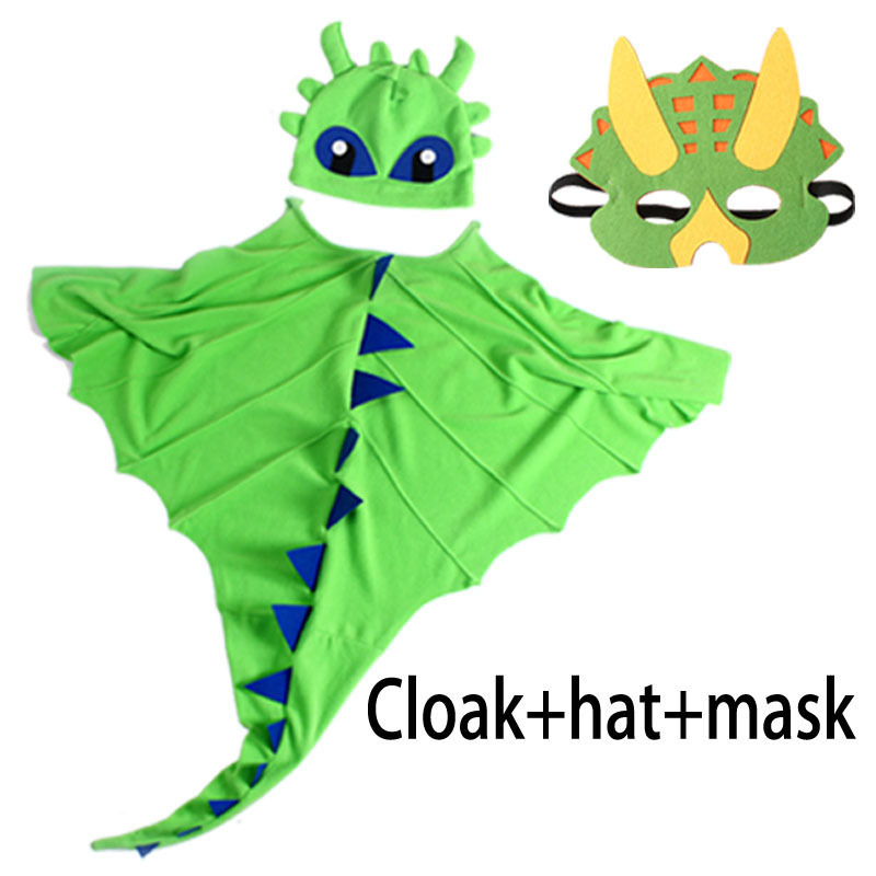 Halloween kids roleplay dress up party Anime Cosplay Dragon Costume Cloak with Hat Toothless Dragon Costume Cape