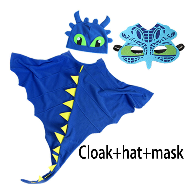 Halloween kids roleplay dress up party Anime Cosplay Dragon Costume Cloak with Hat Toothless Dragon Costume Cape