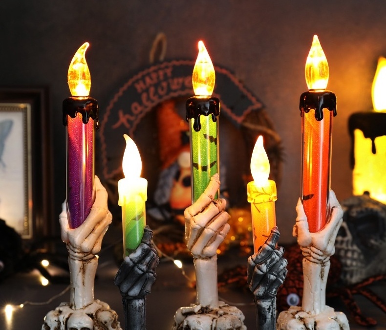 Halloween led Candle Light Mauve Skeleton Candle lamp Lighting and  Halloween Party Candle lamp