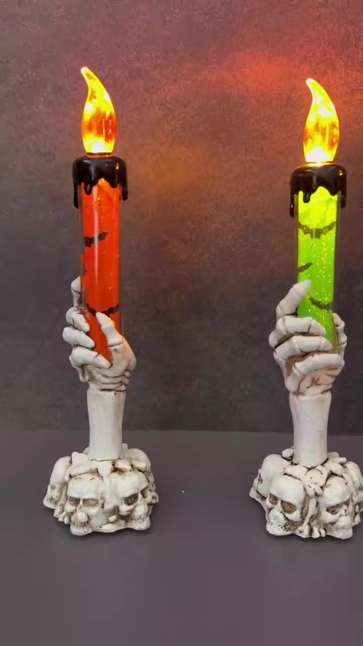 Halloween led Candle Light Mauve Skeleton Candle lamp Lighting and  Halloween Party Candle lamp