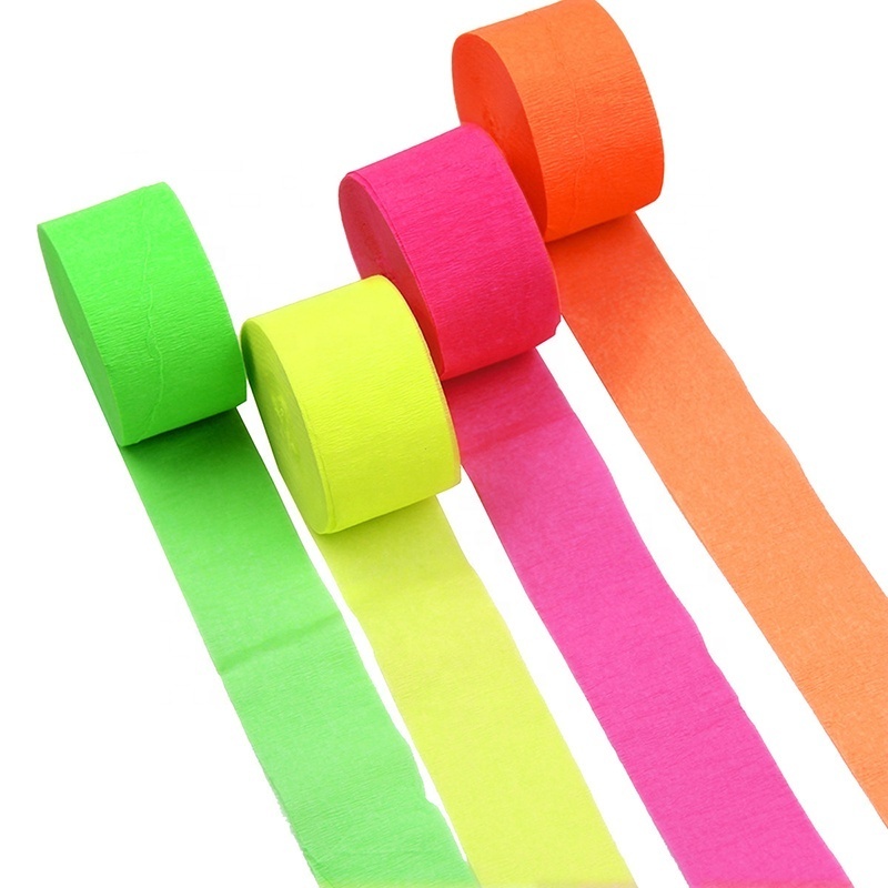 Blacklight Party Decorations Glow Crepe Paper Fluorescent Neon Paper Streamers