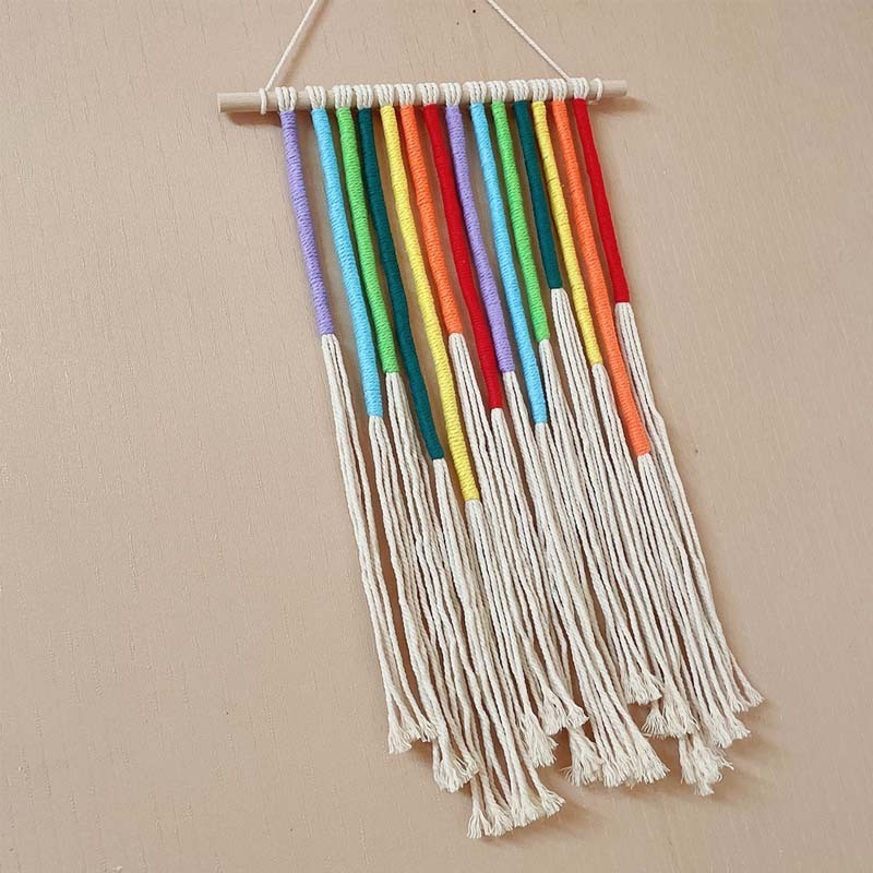 Rainbow Wall Hangings Hand-made Macrame diy cotton rope wall decor