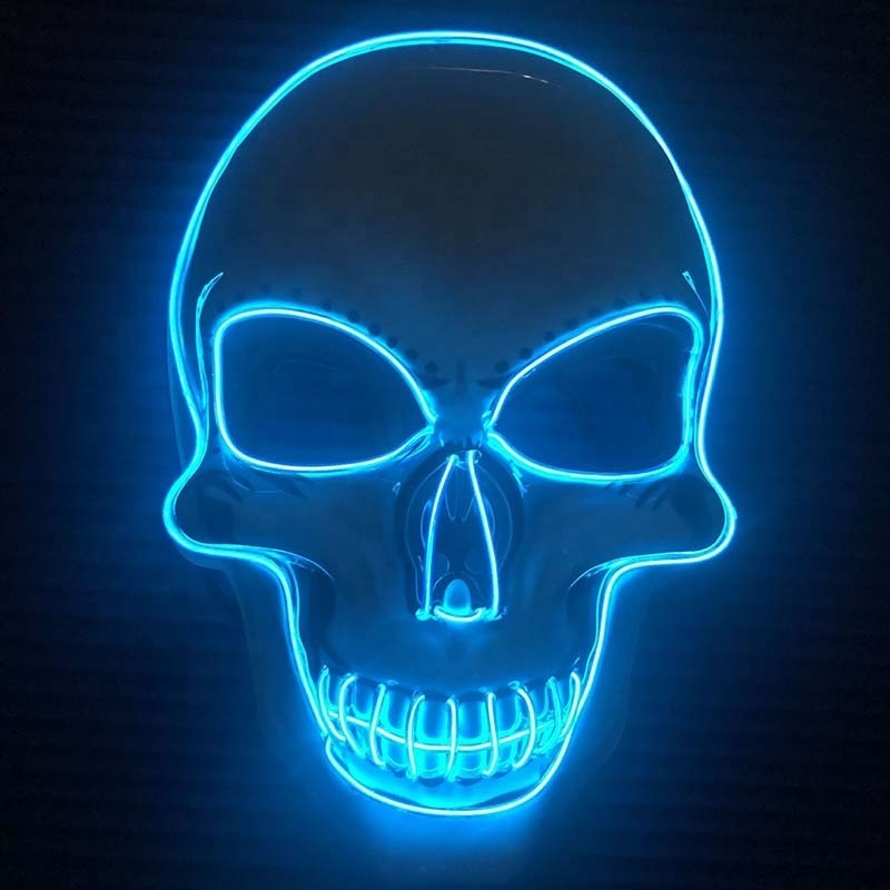 Sumind Halloween LED Skeleton Mask Purge Hacker Mask Scary Glow in The Dark Mask for Halloween Costume Party