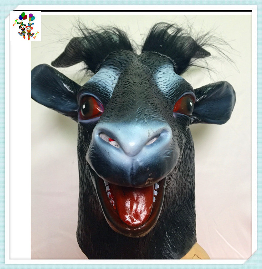 Quality Halloween Party Costume Goat Head Latex Animal Masks HPC-3513