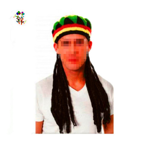 OEM Jamaican Rasta Rastafarian Funny Party Hats with Dreadlocks HPC-0205