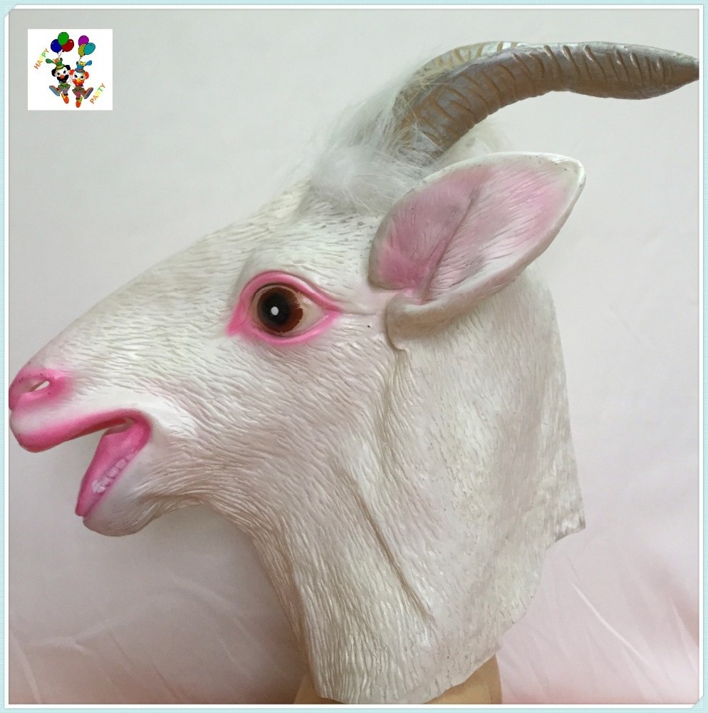 Quality Halloween Party Costume Goat Head Latex Animal Masks HPC-3513