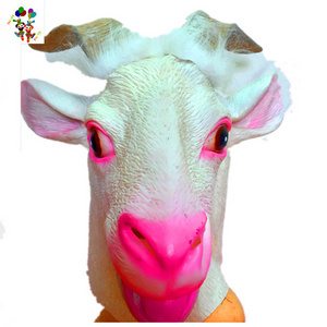 Quality Halloween Party Costume Goat Head Latex Animal Masks HPC-3513