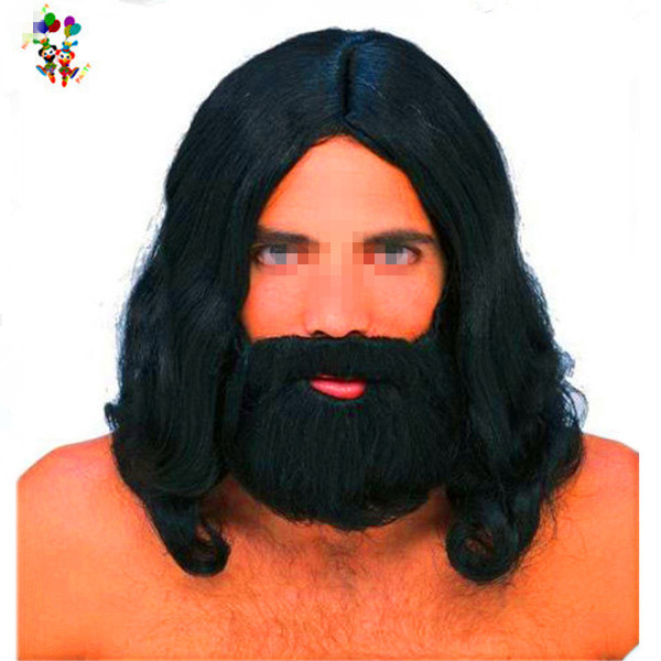 Jesus Wiseman Dress Up Halloween Party Costume Biblical Adult Wig and Beard HPC-1268