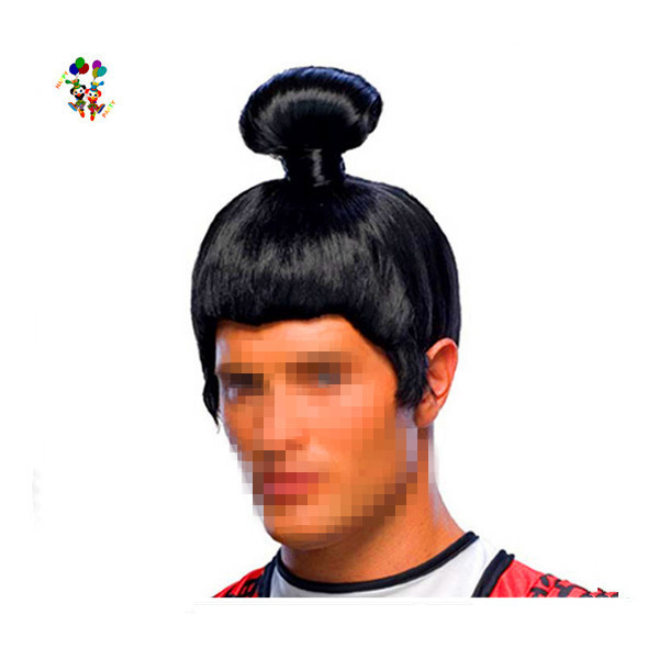 Synthetic Party Black Color Japanese Samurai Cosplay Wigs HPC-1129