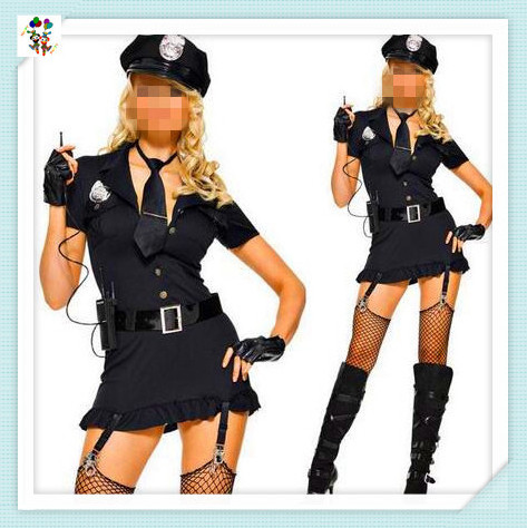 Adult Womens Black Color Cop Sexy Costumes HPC-3159