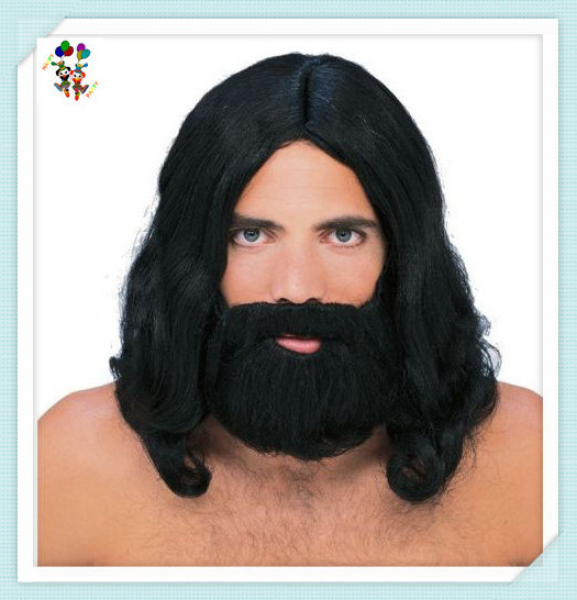 Cosplay Party Costume Biblical Jesus Wiseman Dress Up Man Adult Wigs and Beard HPC-1333