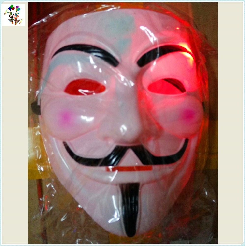 Plastic V for Vendetta Halloween Masquerade Led Party Masks Men HPC-0474