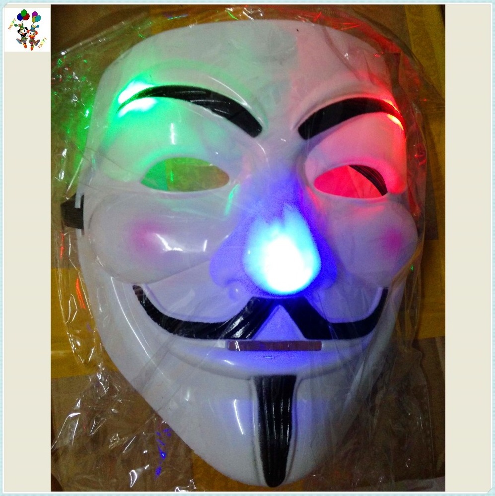 Plastic V for Vendetta Halloween Masquerade Led Party Masks Men HPC-0474